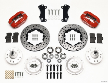 Picture of Wilwood Forged Dynalite Front Kit 11-00in Drill-Red Heidts Tri -5 2 inch Drop Spindle
