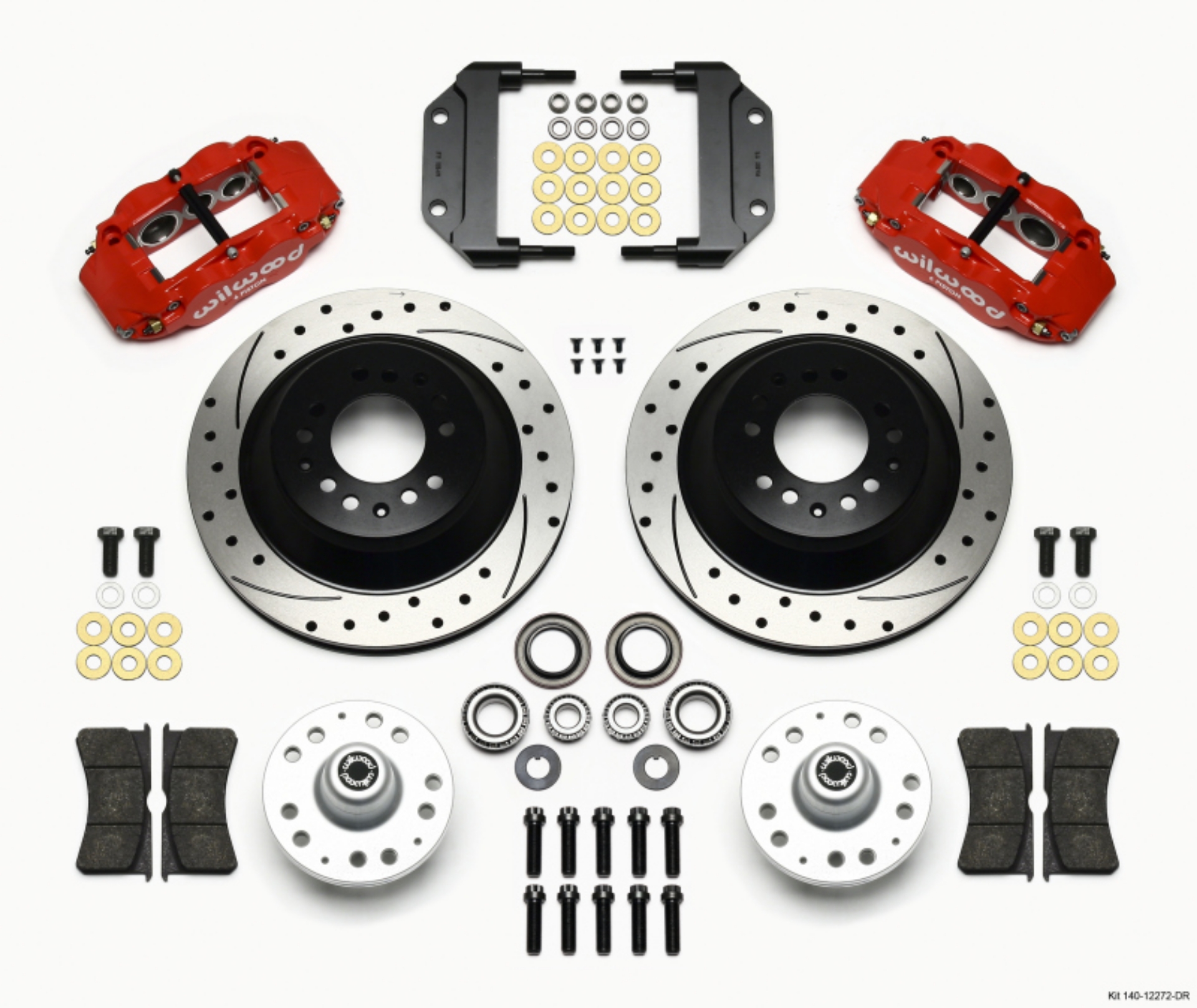 Picture of Wilwood Narrow Superlite 6R Front Hub & 1PC Rtr Kit 12-88in Dril -Red Magnum Force Drop Spindle