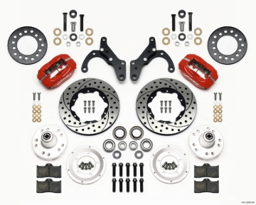 Picture of Wilwood Forged Dynalite Front Kit 11-00in Drill-Red 69-70 Impala Drum-Disc 69-82 Vette