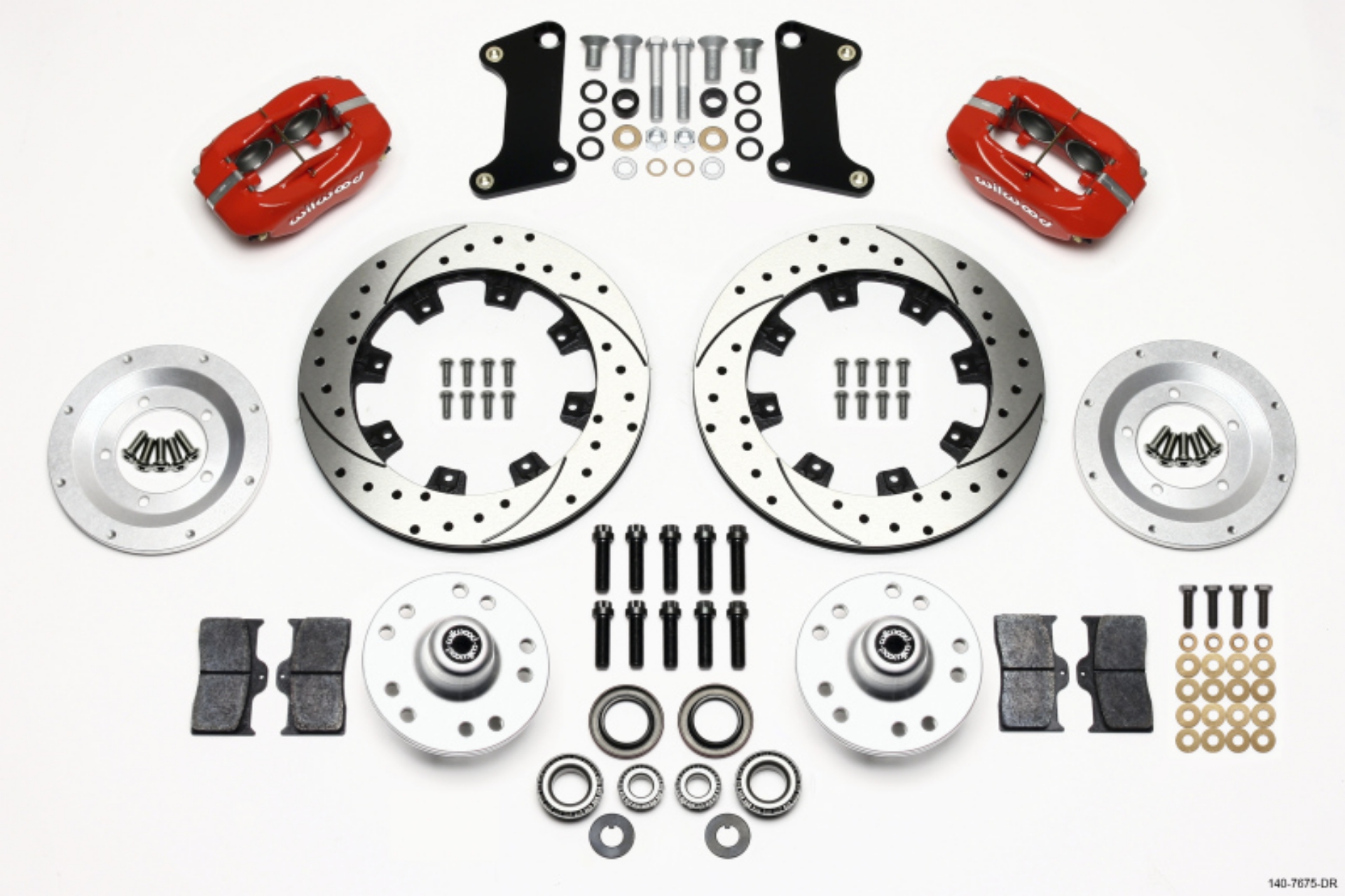 Picture of Wilwood Forged Dynalite Front Kit 12-19in Drilled Red 67-69 Camaro 64-72 Nova Chevelle