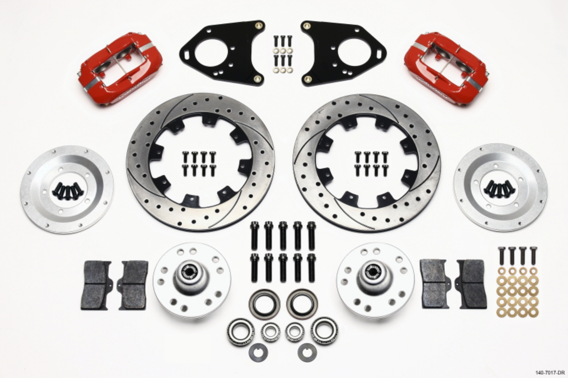 Picture of Wilwood Forged Dynalite Front Kit 12-19in Drilled Red 71-80 Pinto-Mustang II Disc & Drum