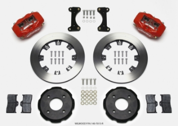 Picture of Wilwood Forged Dynalite Front Hat Kit 12-19in Drilled Red 2002 Mitsubishi Lancer
