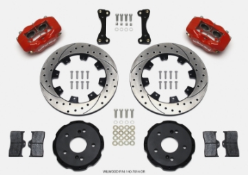 Picture of Wilwood Forged Dynalite Front Hat Kit 12-19in Drilled Red 02-06 Acura RSX-5 Lug