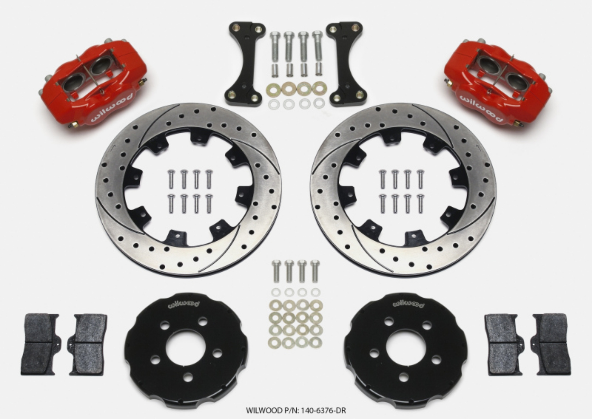 Picture of Wilwood Forged Dynalite Front Hat Kit 12-19in Drilled Red 00-04 PT Cruiser-03-04 SRT-4