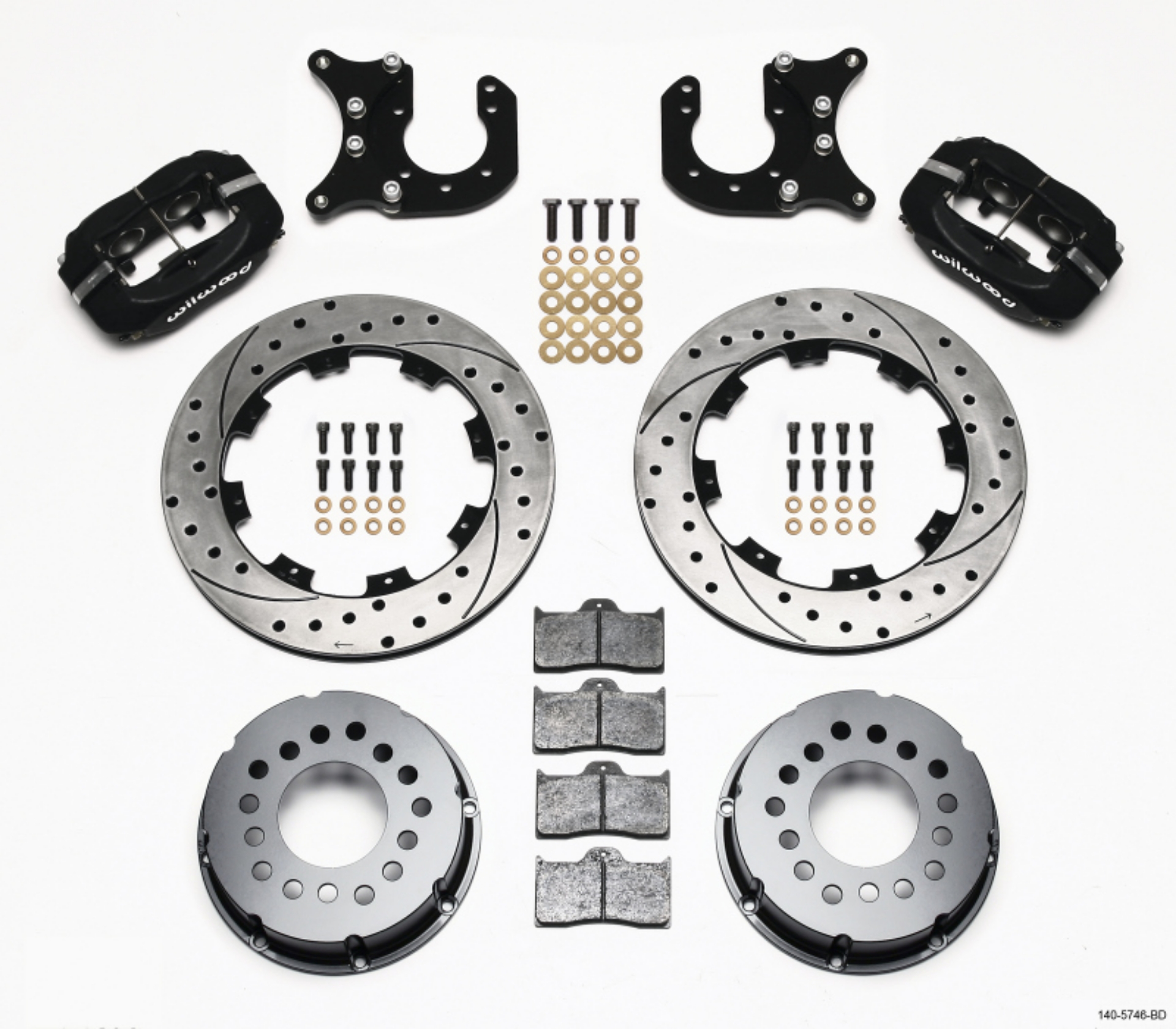 Picture of Wilwood Forged Dynalite P-S Rear Kit Drilled Rotor Chevy 12 Bolt-Spec 3-15in Brng