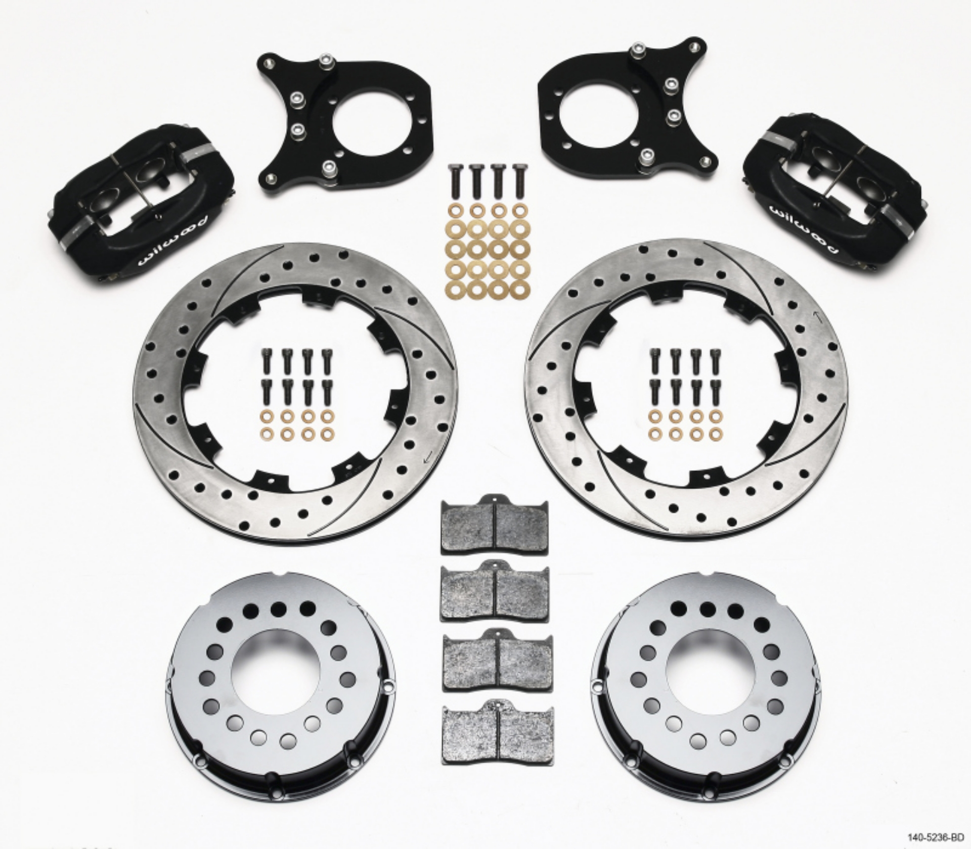 Picture of Wilwood Forged Dynalite P-S Rear Kit Drilled Rotor Chev 12 Bolt w-Clip Eliminator