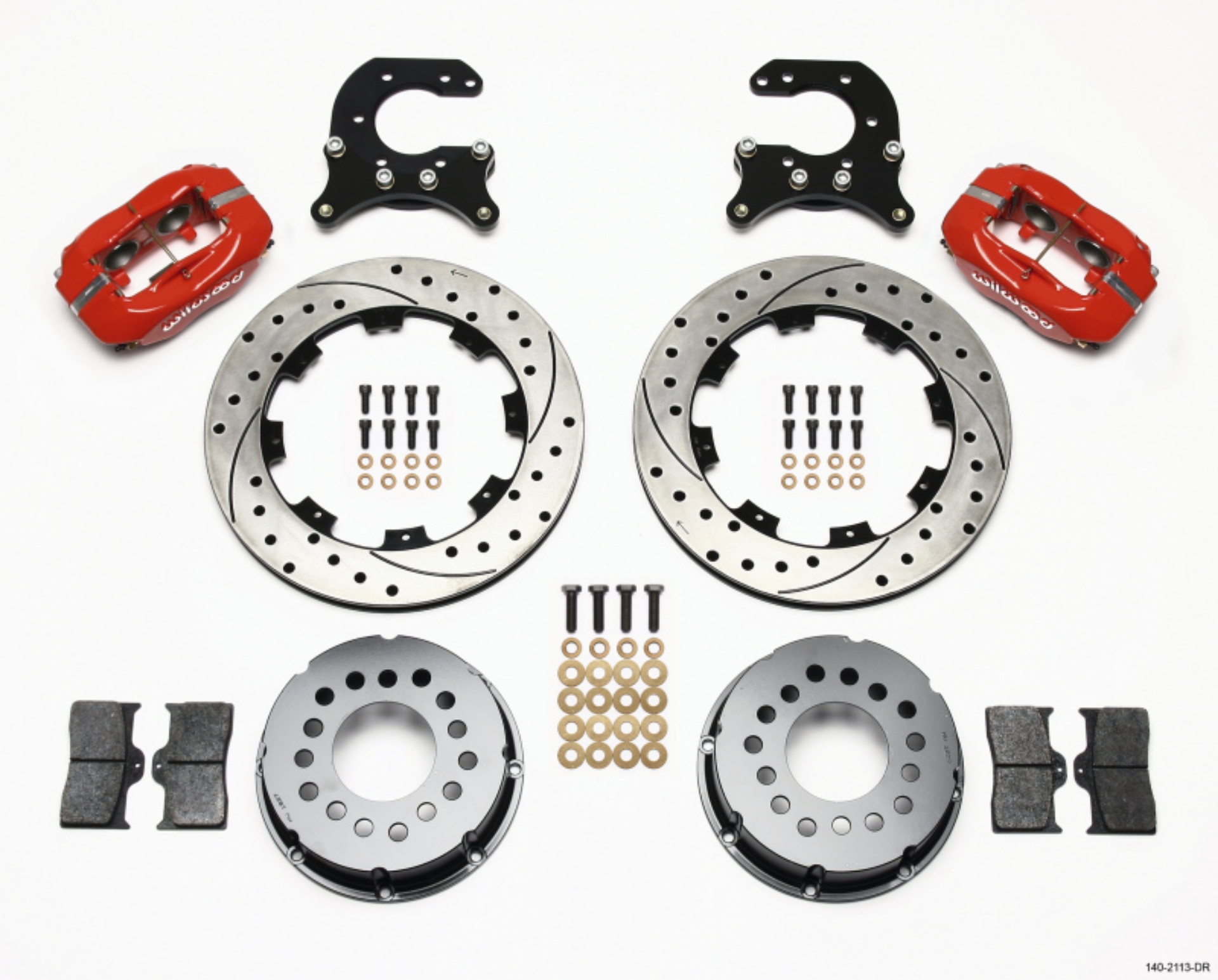 Picture of Wilwood Forged Dynalite P-S Rear Kit Drilled Red Small Ford 2-66in Offset