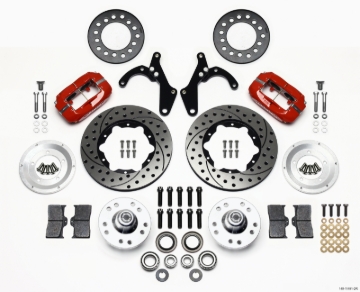 Picture of Wilwood Forged Dynalite Front Kit 11-00in Drill-Red 55-57 Chevy