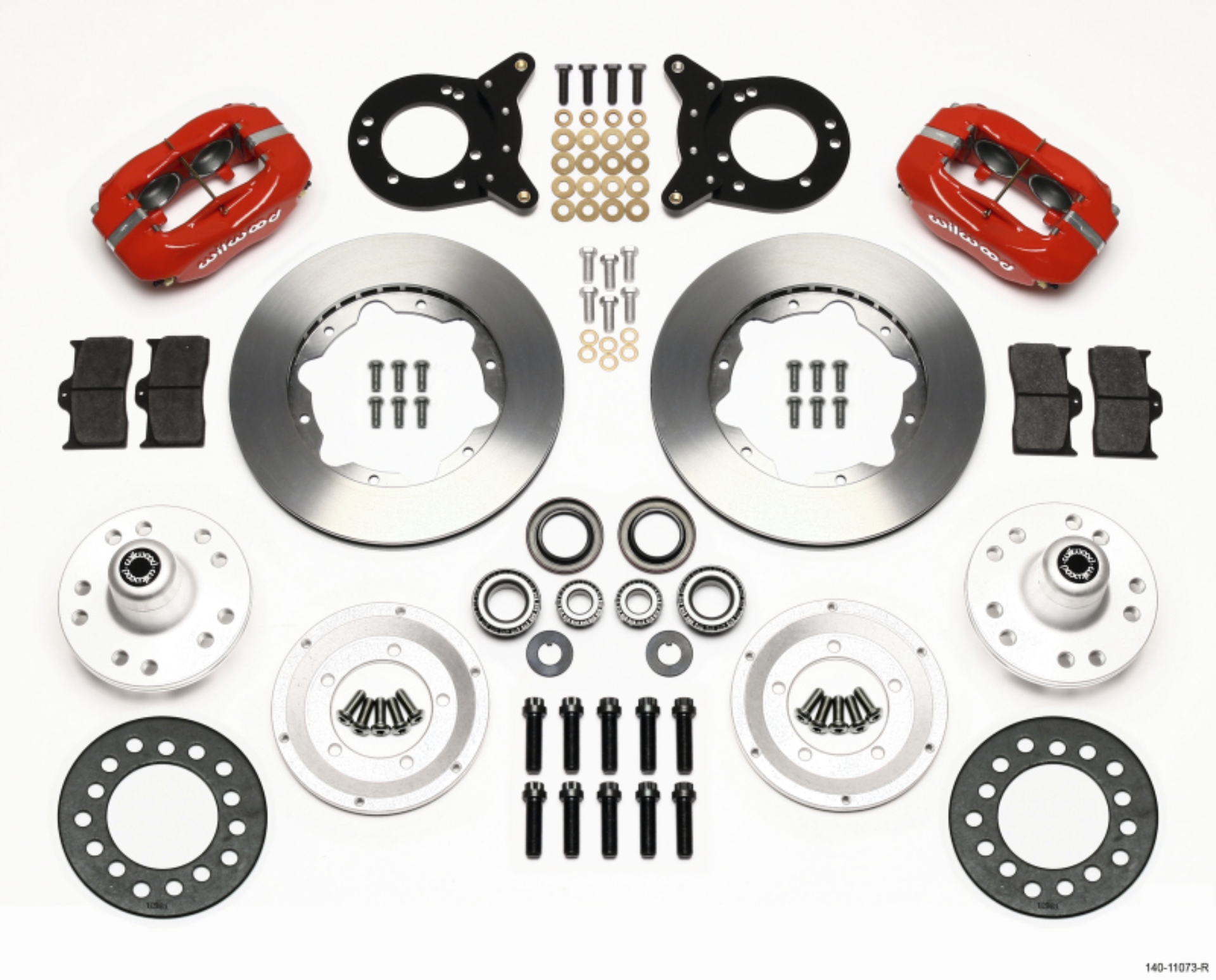 Picture of Wilwood Forged Dynalite Front Kit 11-00in Red 1970-1973 Mustang Disc & Drum Spindle