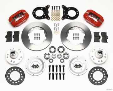 Picture of Wilwood Forged Dynalite Front Kit 11-00in Red 1970-1973 Mustang Disc & Drum Spindle