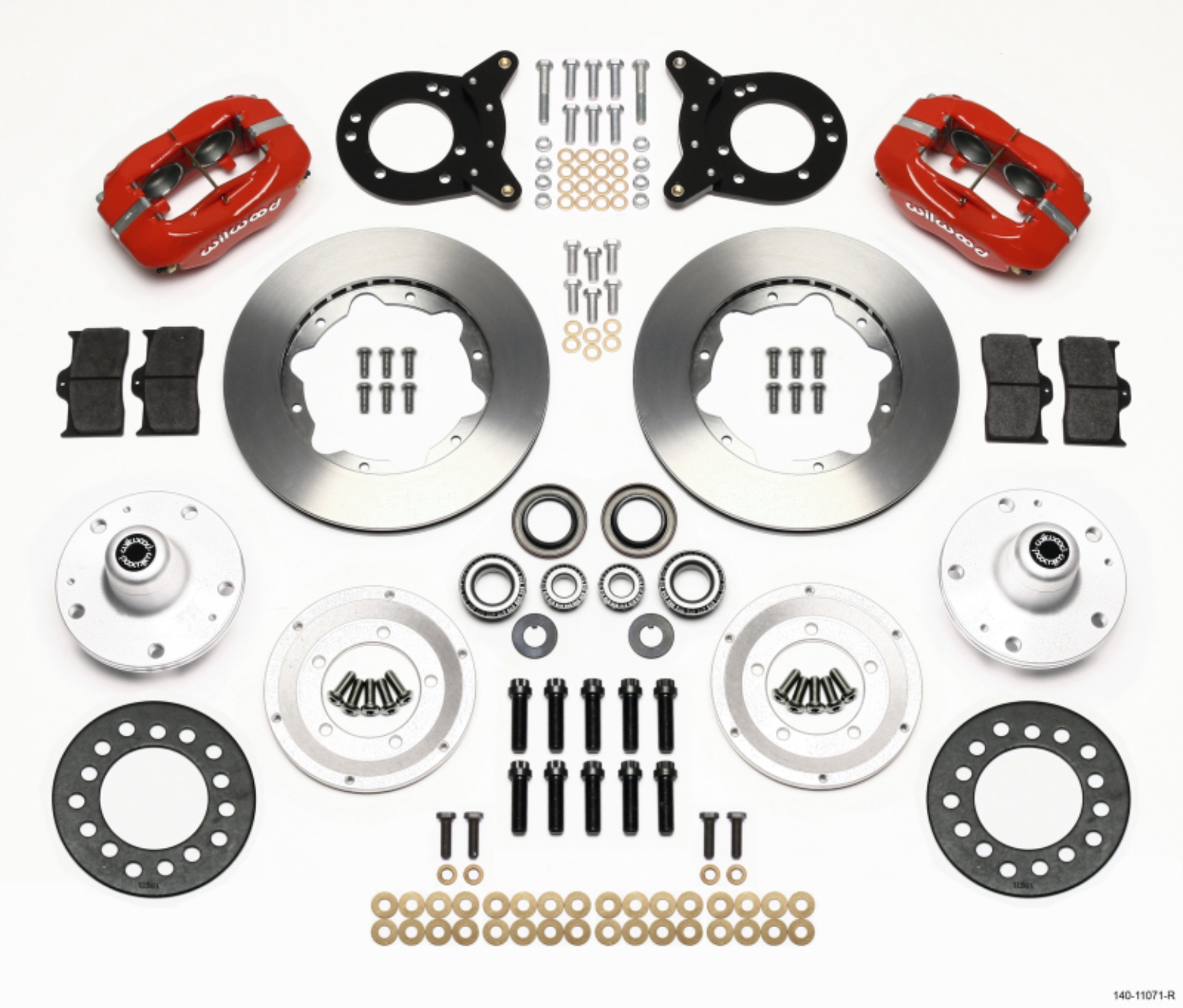 Picture of Wilwood Forged Dynalite Front Kit 11-00in Red 1965-1969 Mustang Disc & Drum Spindle