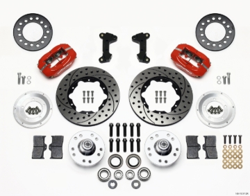 Picture of Wilwood Forged Dynalite Front Kit 11-00in Drill-Red 74-80 Pinto-Mustang II Disc Spindle only
