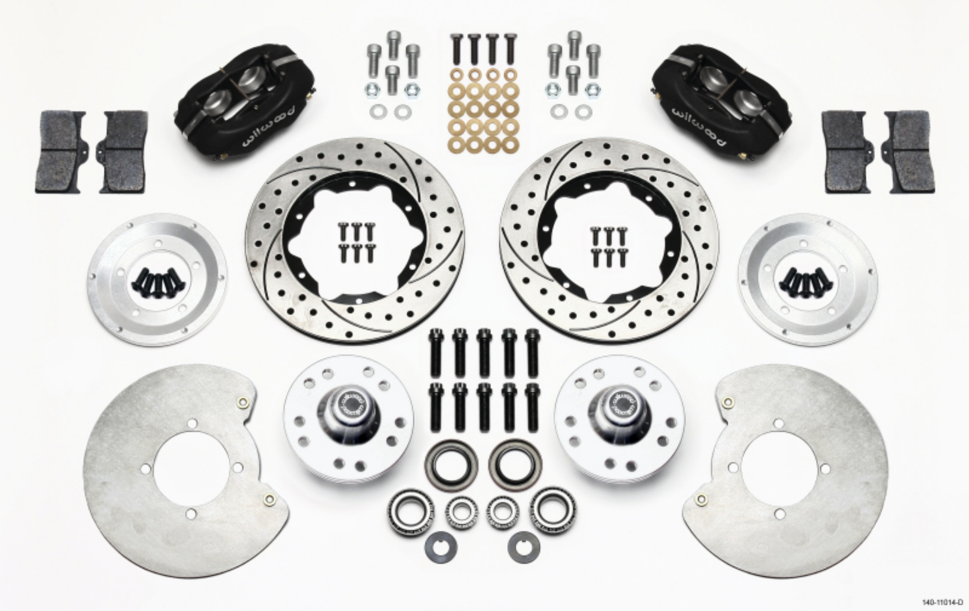 Picture of Wilwood Forged Dynalite Front Kit 11-00in Drilled 37-48 Ford Psgr- 360 Plate Mount