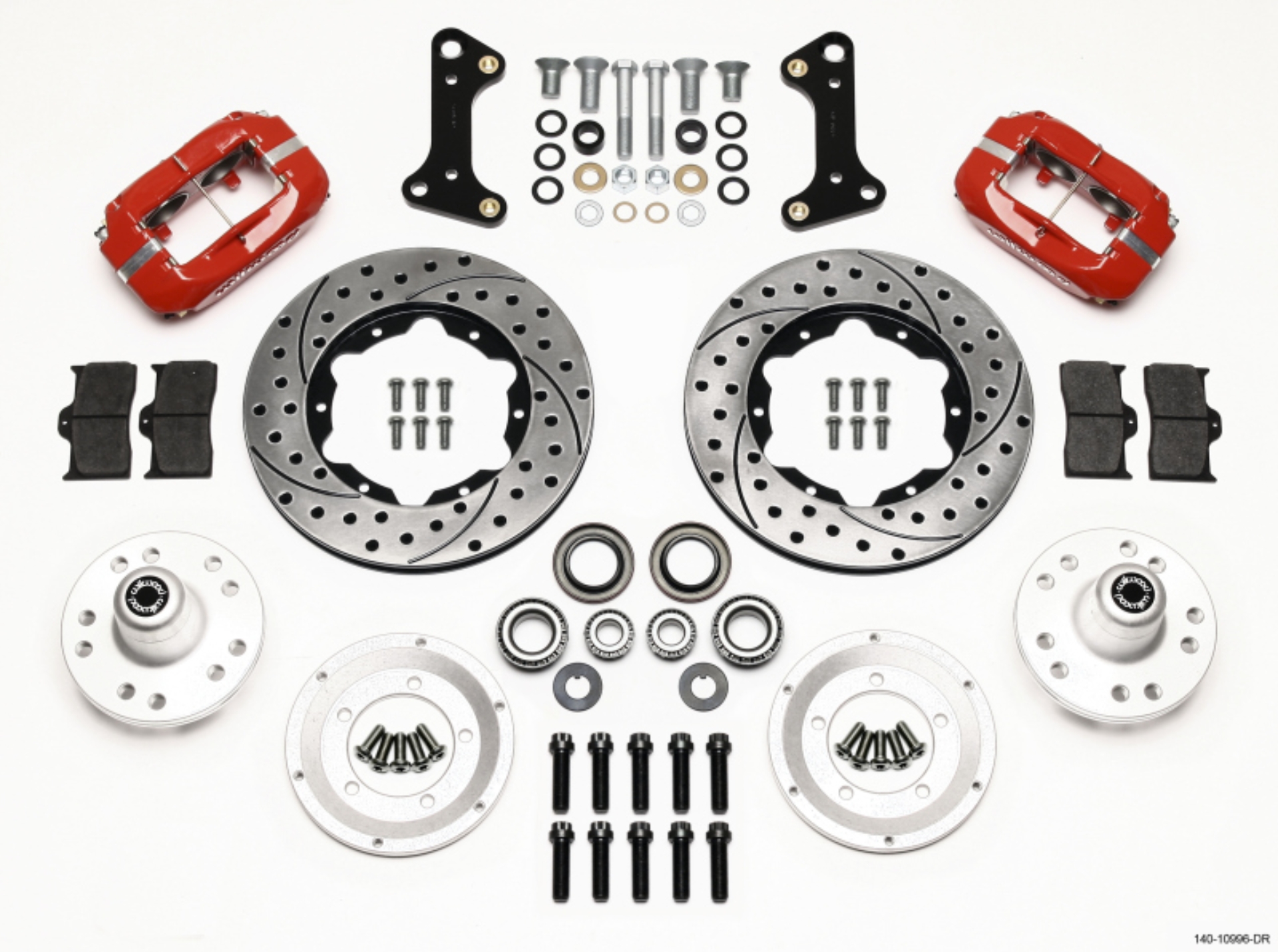 Picture of Wilwood Forged Dynalite Front Kit 11-00in Drill-Red 67-69 Camaro 64-72 Nova Chevelle