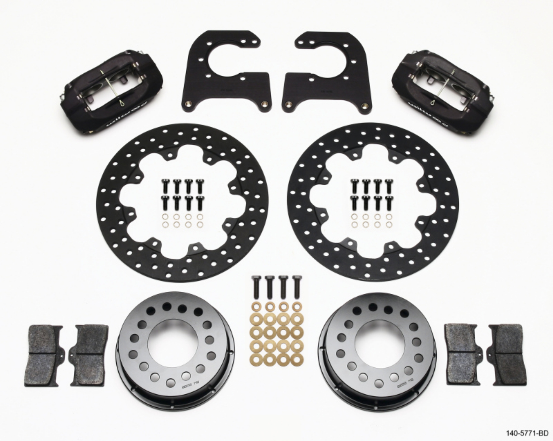 Picture of Wilwood Forged Dynalite Rear Drag Kit Drilled Rotor Chevy 12 Bolt-Spec 3-15in Brng