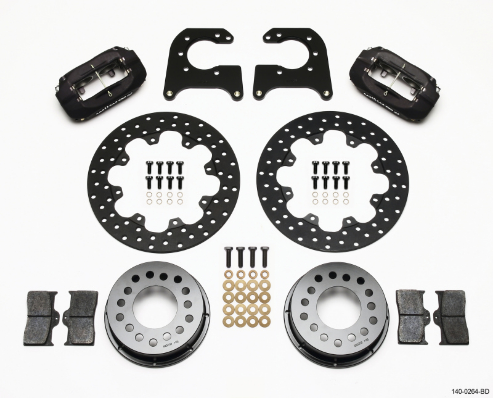 Picture of Wilwood Forged Dynalite Rear Drag Kit Drilled Rotor 58-64 Olds-Pontiac 1-2in Studs