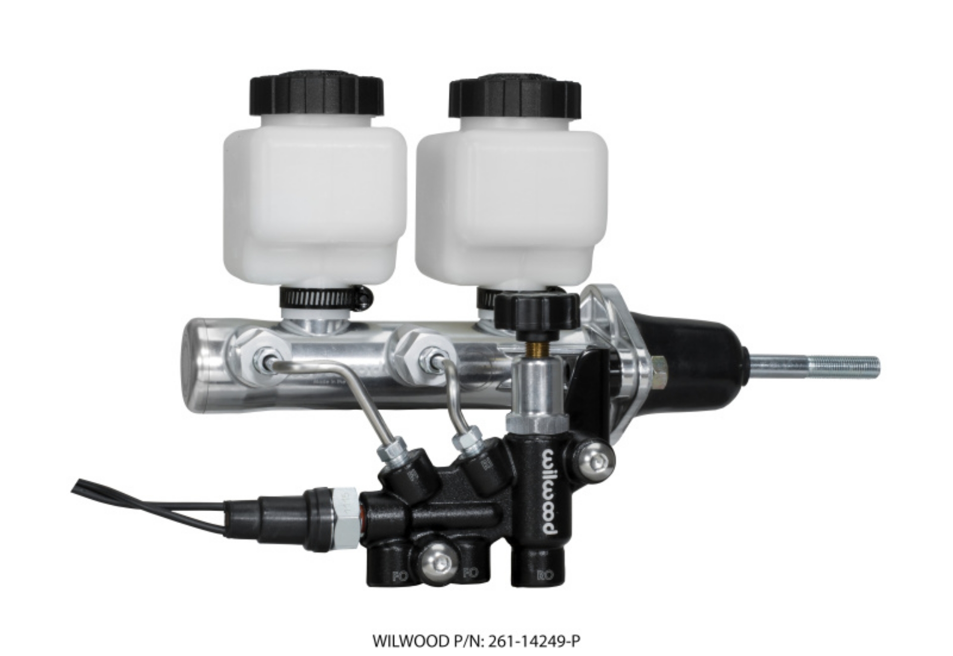 Picture of Wilwood Tandem Remote M-C Kit w L-H Brkt & Prop Valve - 7-8in Bore Ball Burnished-W-Pushrod