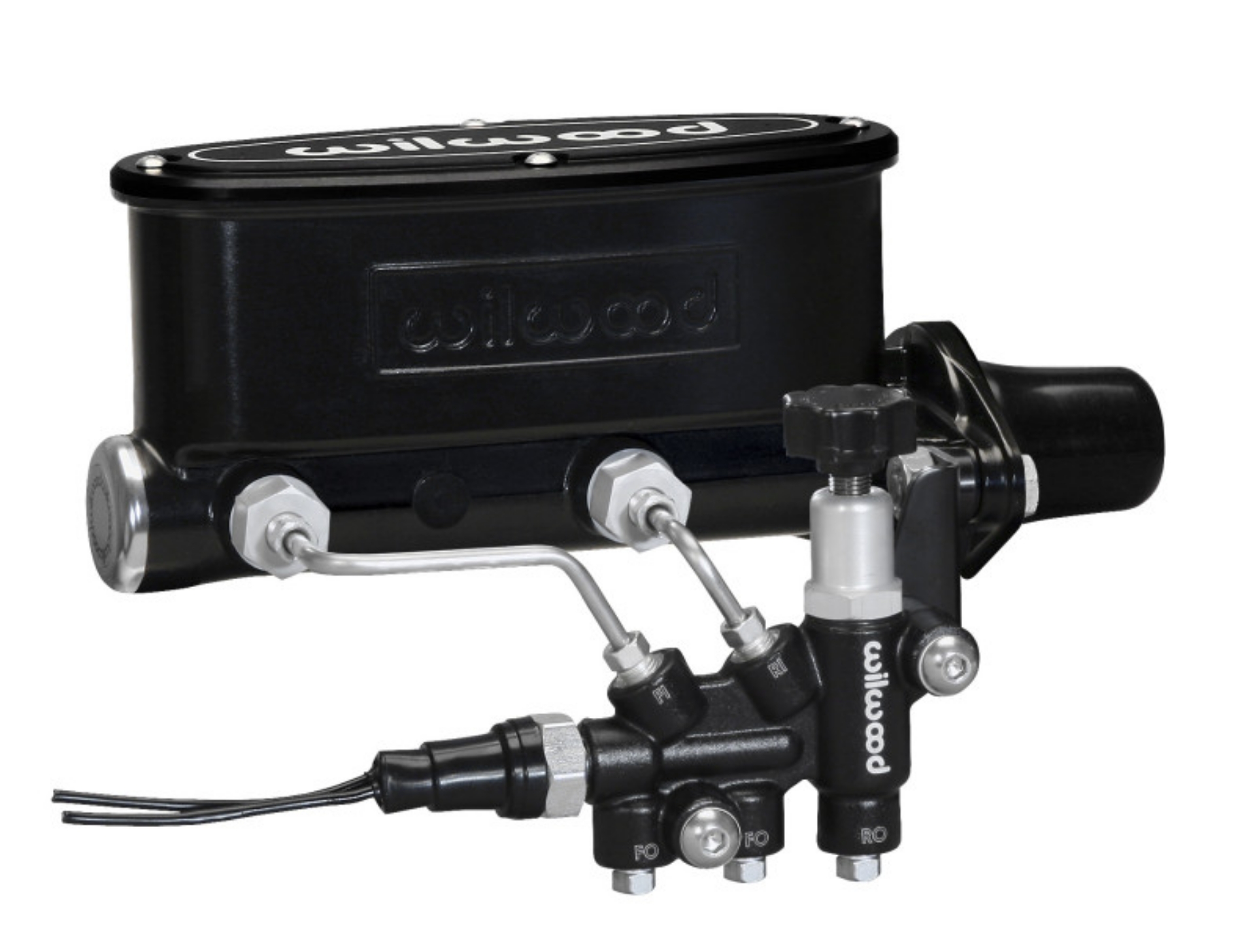 Picture of Wilwood HV Tandem M-C Kit w L-H Bracket & Prop Valve - 1 1-8in Bore Black
