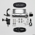 Picture of Wilwood HV Tandem M-C Kit w L-H Bracket & Prop Valve - 1in Bore Ball Burnished