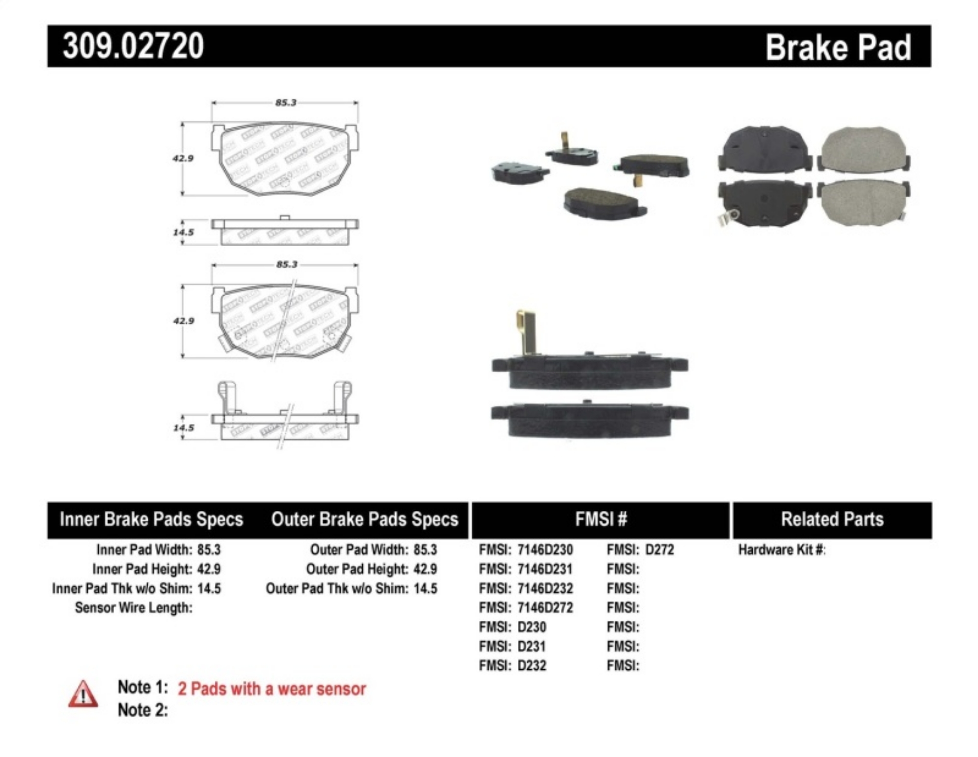 Picture of StopTech Performance 89-98 240SX Rear Brake Pads