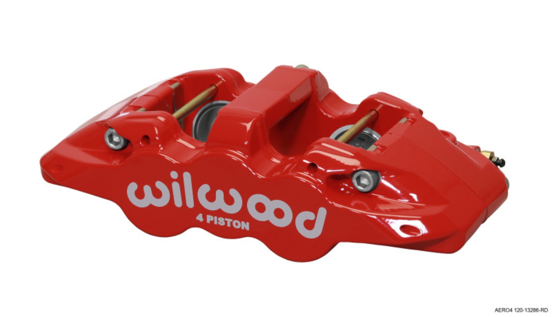 Picture of Wilwood Caliper-Aero4-L-H - Red 1-88-1-62in Pistons 1-25in Disc