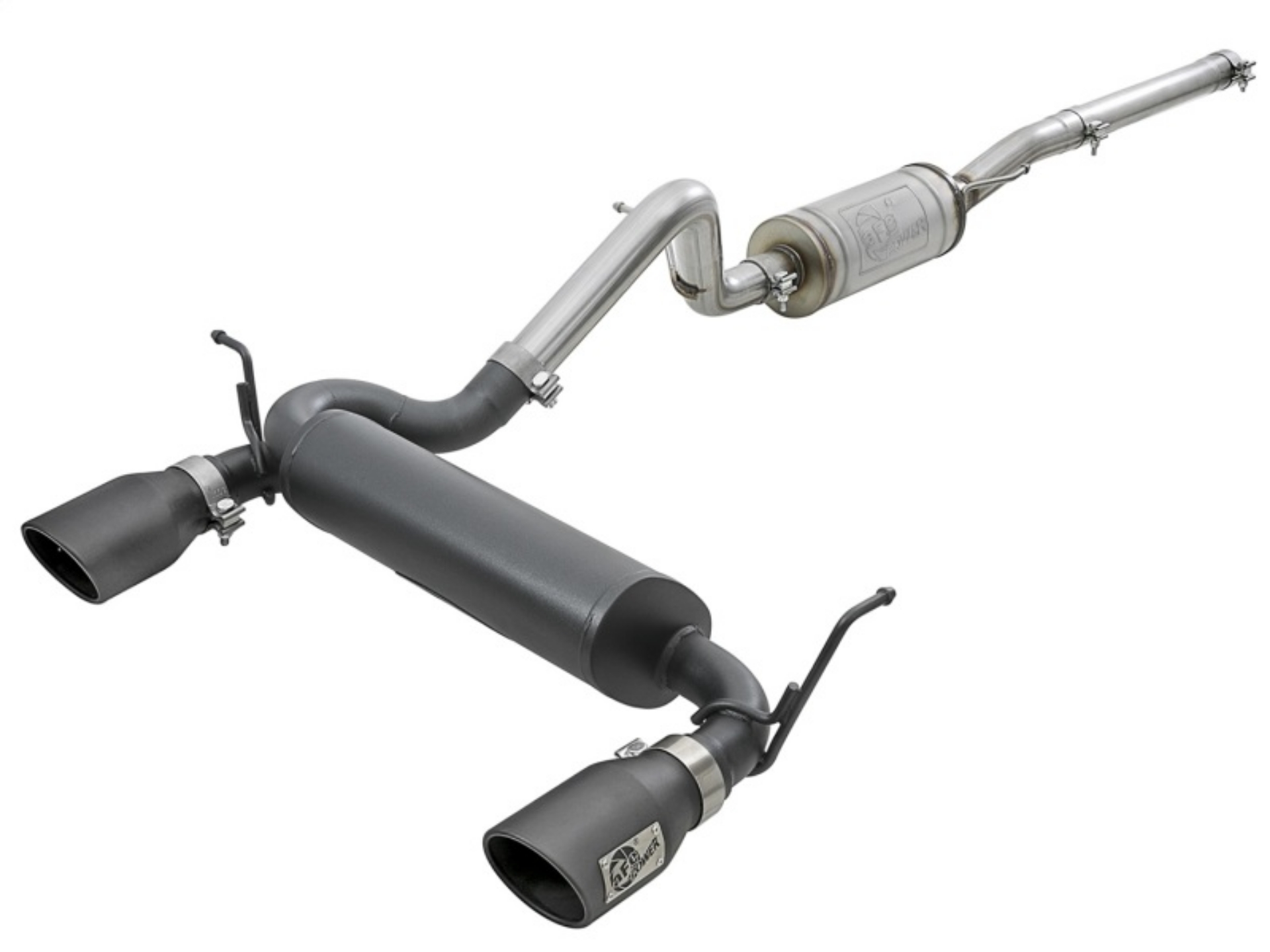 Picture of aFe Rebel Series 2-5in 409 SS Cat-Back Exhaust w- Black Tips 2007+ Jeep Wrangler JK V6 3-6L-3-8L