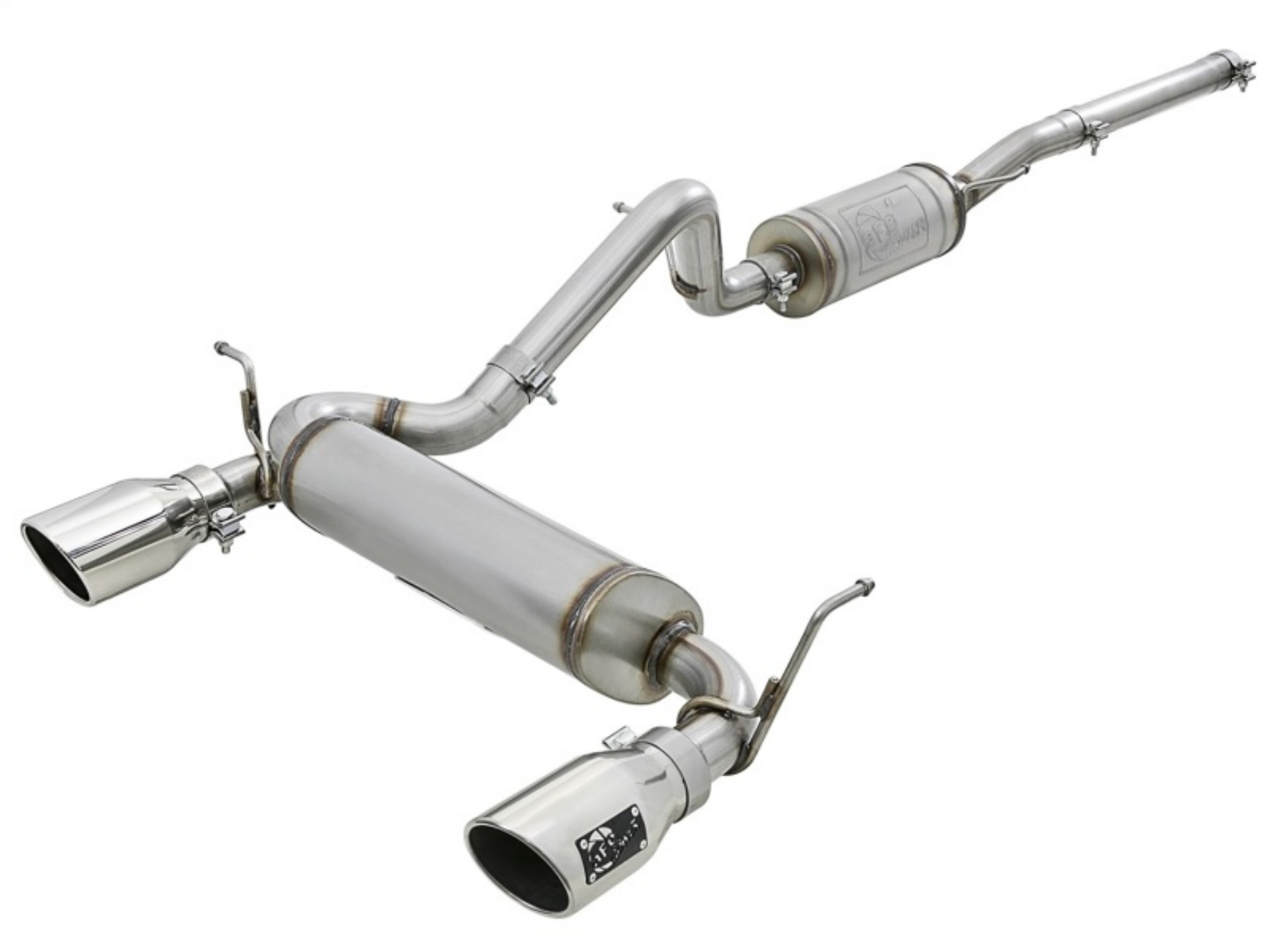 Picture of aFe Rebel Series 2-5in 409 SS Cat-Back Exhaust w- Polished Tips 07+ Jeep Wrangler JK V6 3-6L-3-8L