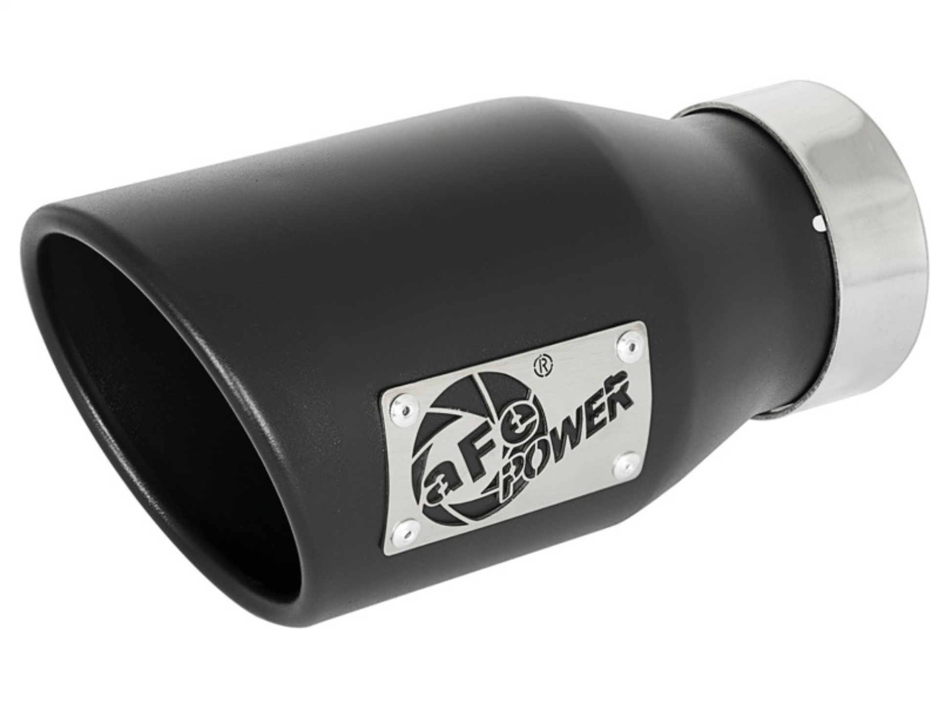 Picture of aFe MACH Force-Xp 409 SS Exhaust Tip Black Left Side 3in In x 4-1-2in Out x 9in L Clamp-On