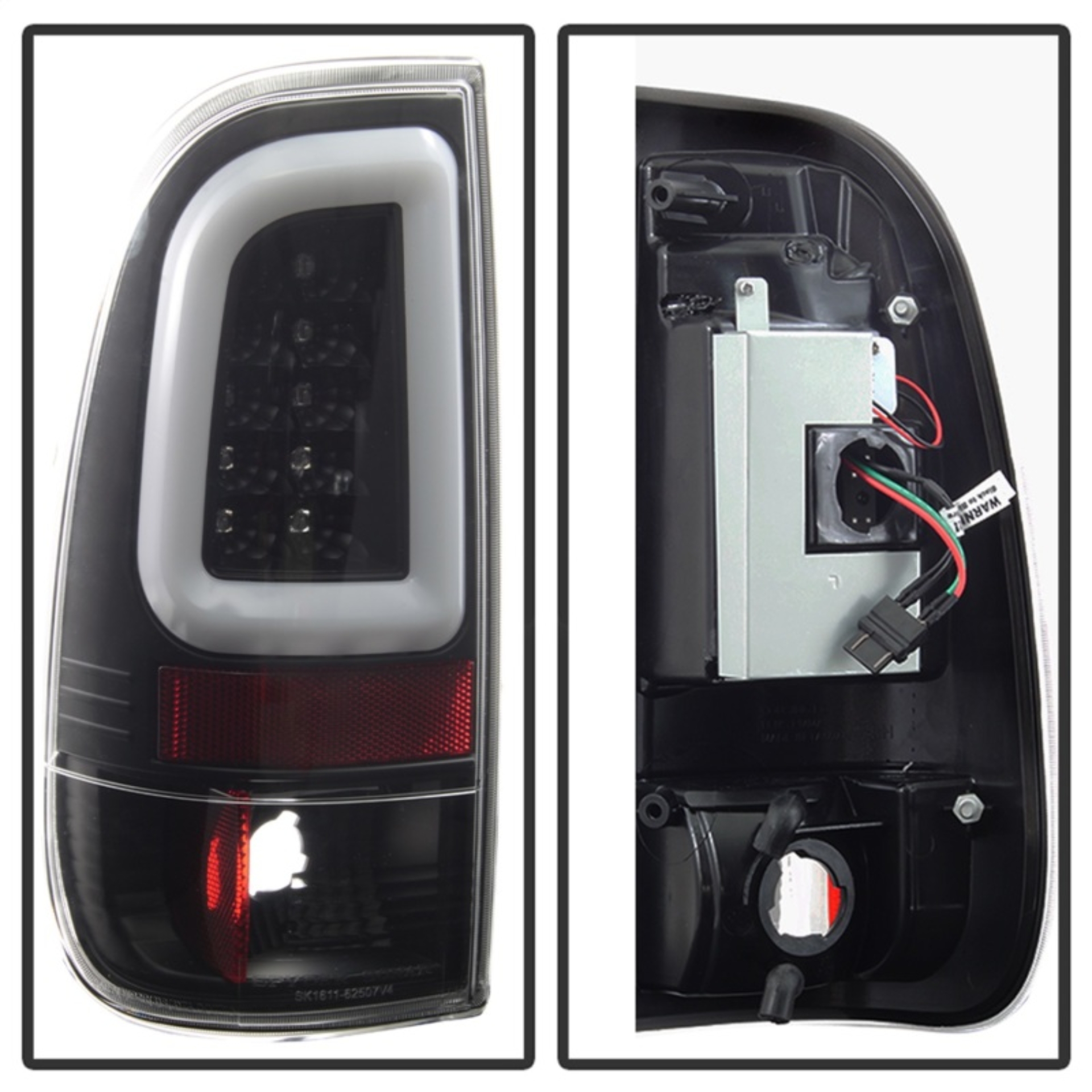 Picture of Spyder 97-03 Ford F150 Stylsd- F250-350 V3 Light Bar LED Tail Lights - Blk ALT-YD-FF15097V3-LBLED-BK