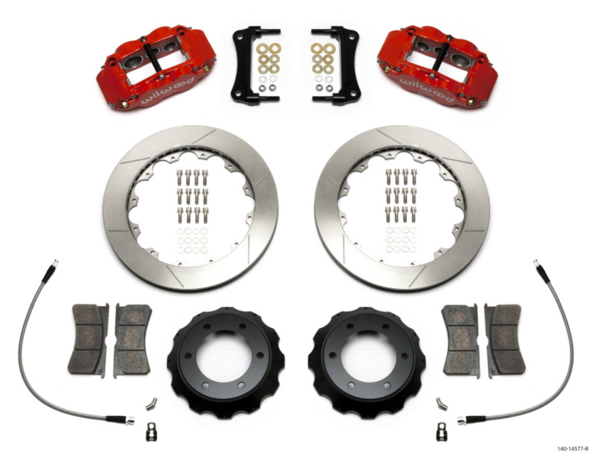 Picture of Wilwood Narrow Superlite Red 6R Front Kit 12-88in Slotted Rotor w- Lines 05-15 Toyota Tacoma
