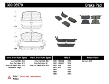 Picture of StopTech Performance 1-90-95-00-05 Toyota MR2-Spyder Rear Brake Pads