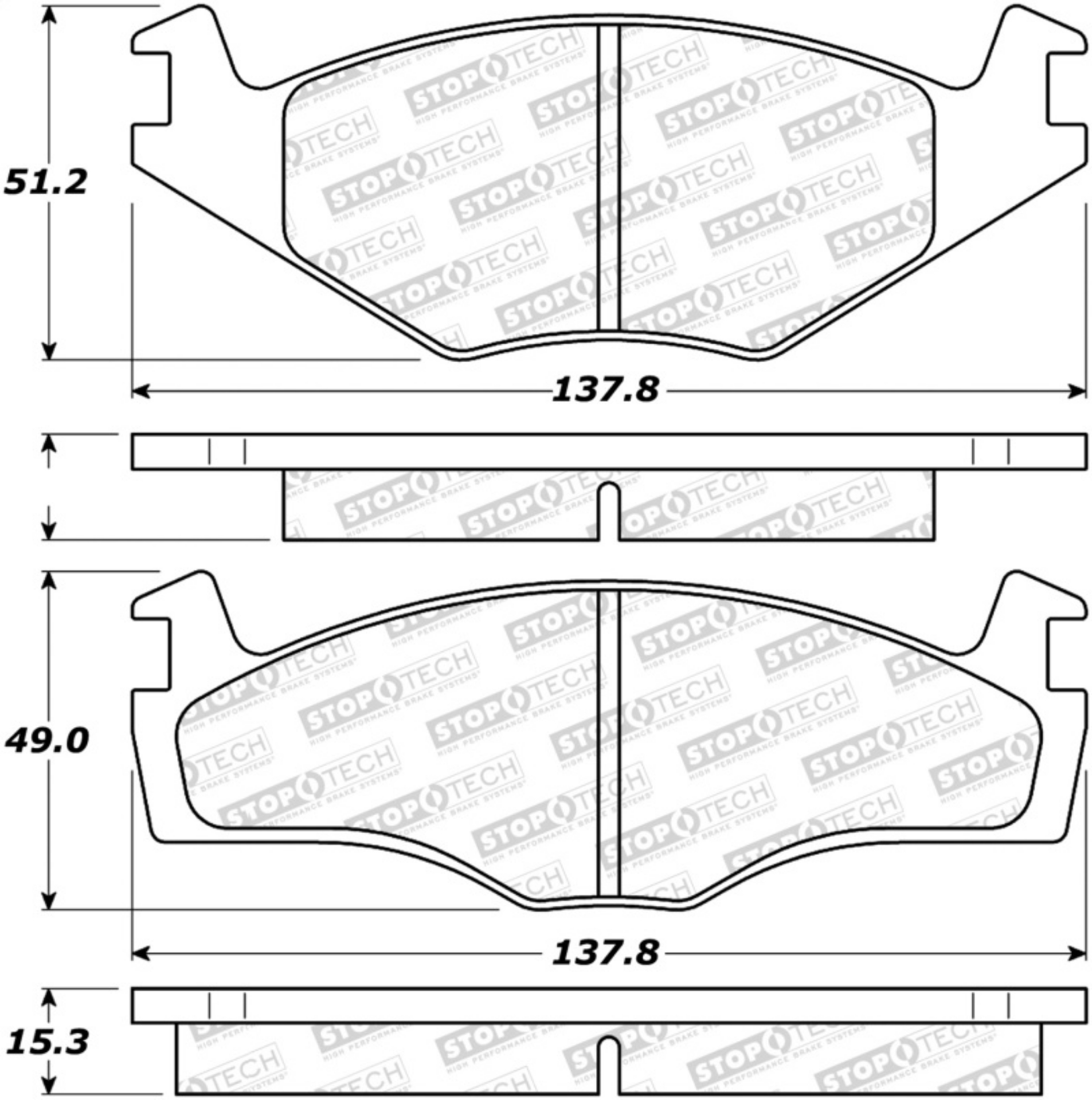 Picture of StopTech 85-93 Volkswagen Cabriolet Street Performance Front Brake Pads