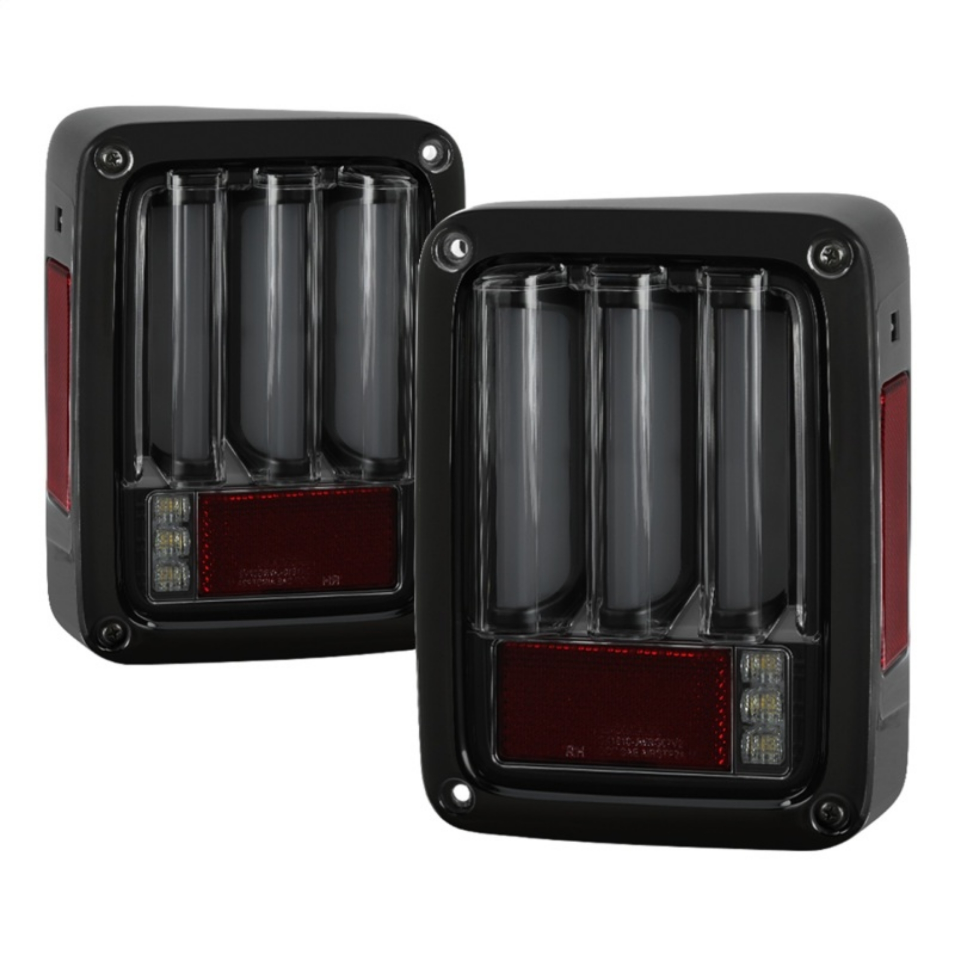 Picture of Spyder 07-16 Jeep Wrangler Version 2 Light Bar LED Tail Lights - Smoke ALT-YD-JWA07V2-LBLED-BSM