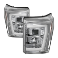Picture of Spyder 11-16 Ford F-250-F-350 V2 Projector Headlights - Light Bar DRL - Chrome PRO-YD-FS11V2-LB-C