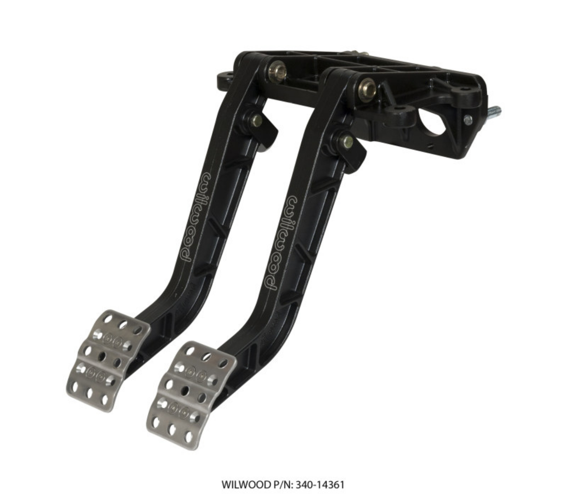 Picture of Wilwood Adjustable-Tandem Dual Pedal - Brake - Clutch - Fwd- Swing Mount - 7-0:1 - Black E-Coat