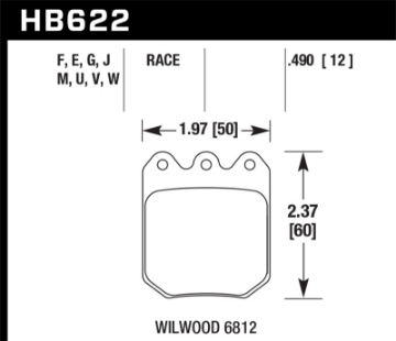 Picture of Hawk Wilwood DLS 6812 Black Race Brake Pads