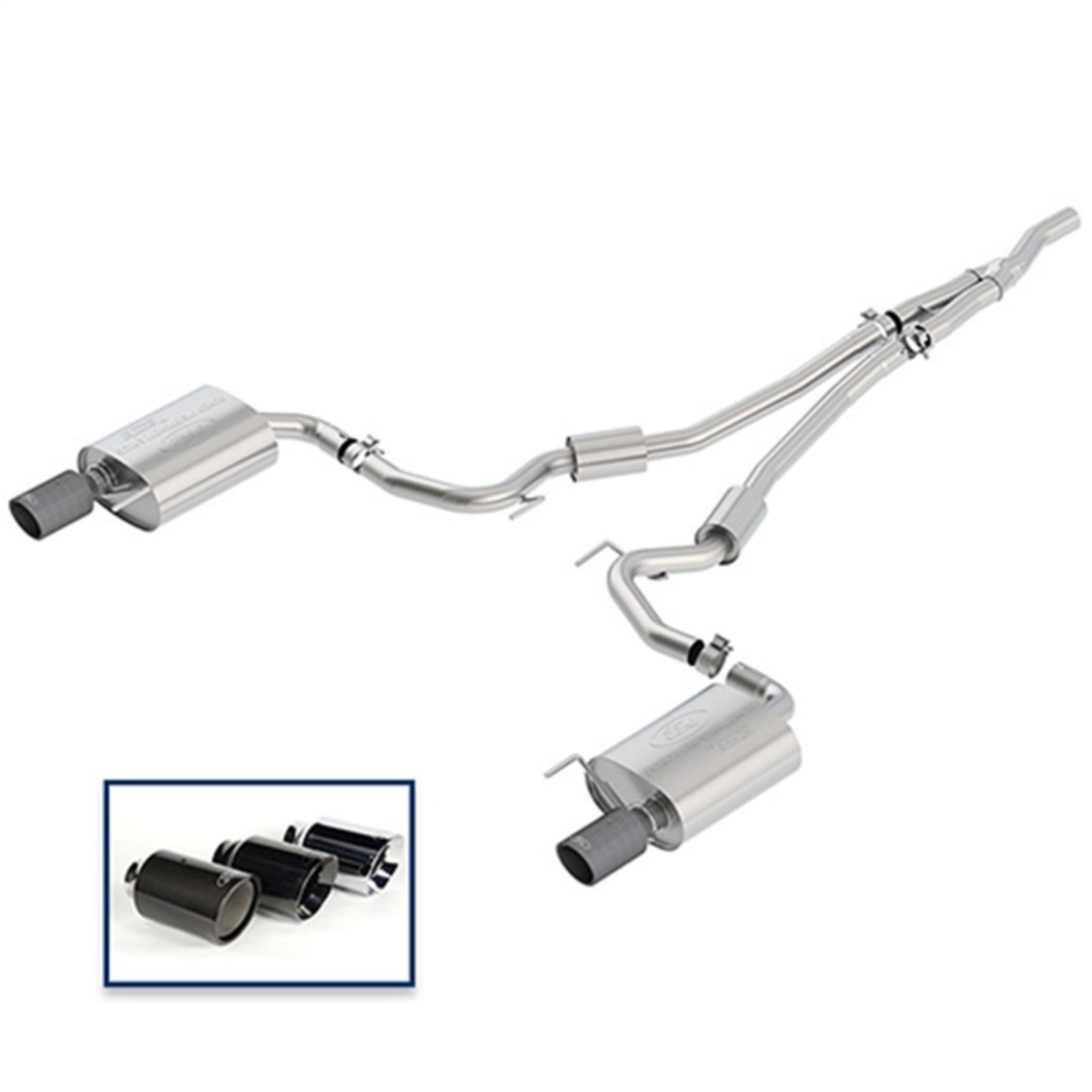Picture of Ford Racing 18+ Mustang 2-3L EcoBoost Cat-Back Sport Exhaust System w-Carbon Fiber Tips