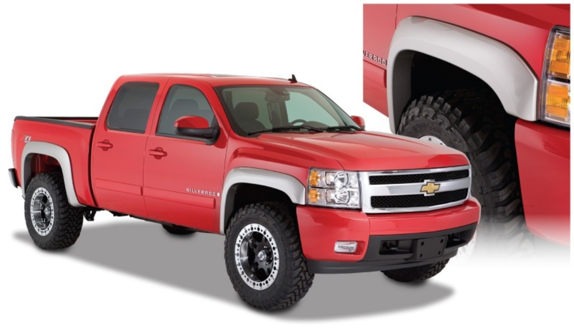 Picture of Bushwacker 07-13 Chevy Silverado 1500 Fleetside Extend-A-Fender Style Flares 4pc 69-3in Bed - Black