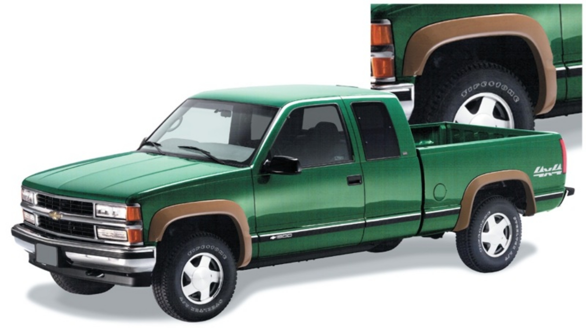 Picture of Bushwacker 88-99 Chevy C1500 Extend-A-Fender Style Flares 4pc - Black