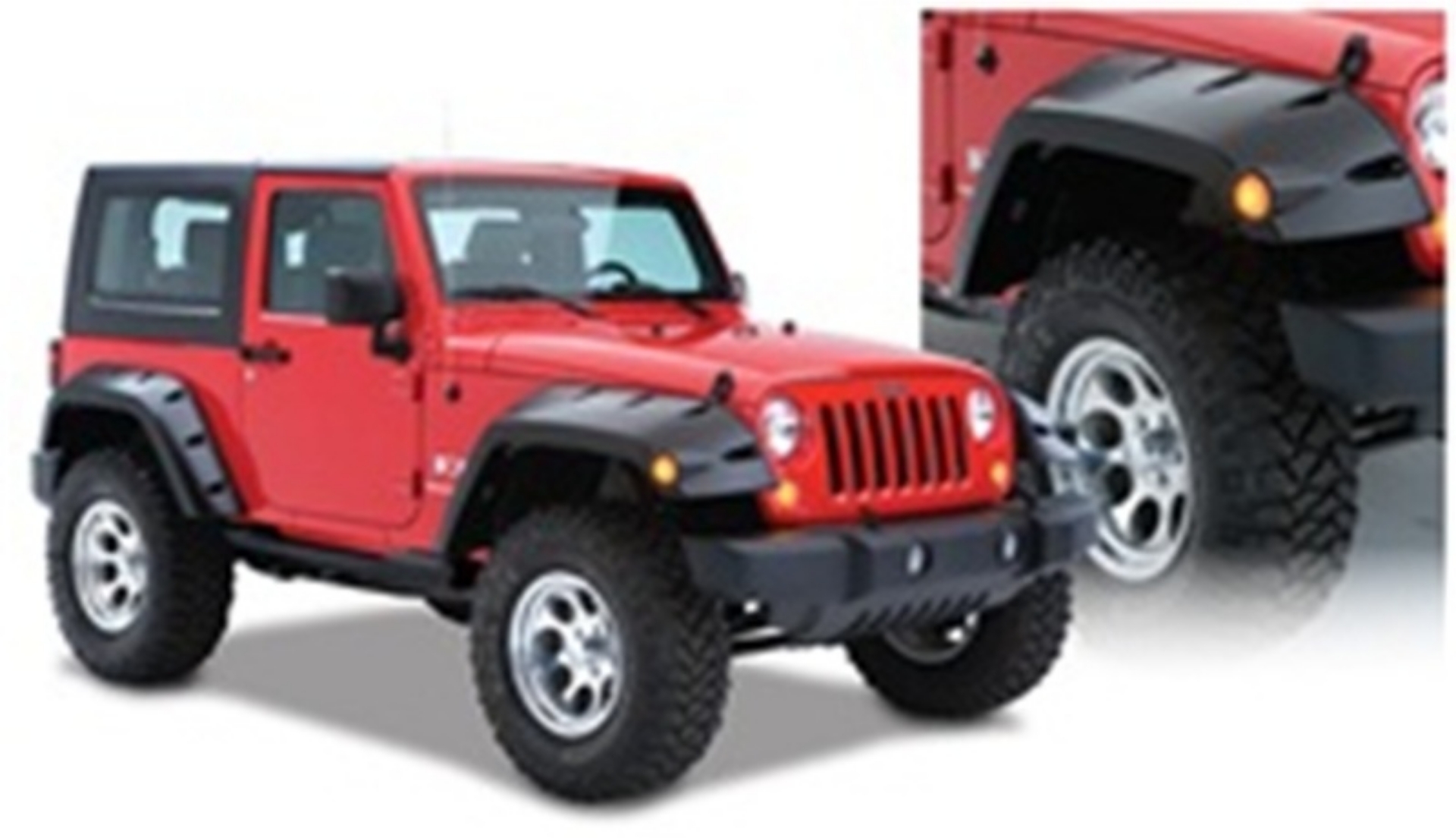 Picture of Bushwacker 07-18 Jeep Wrangler Max Pocket Style Flares 2pc Extended Coverage - Black