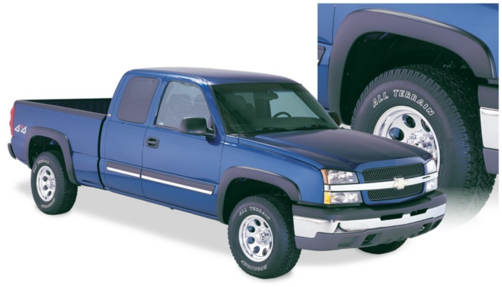 Picture of Bushwacker 07-07 Chevy Silverado 1500 Classic Fleetside OE Style Flares 4pc - Black