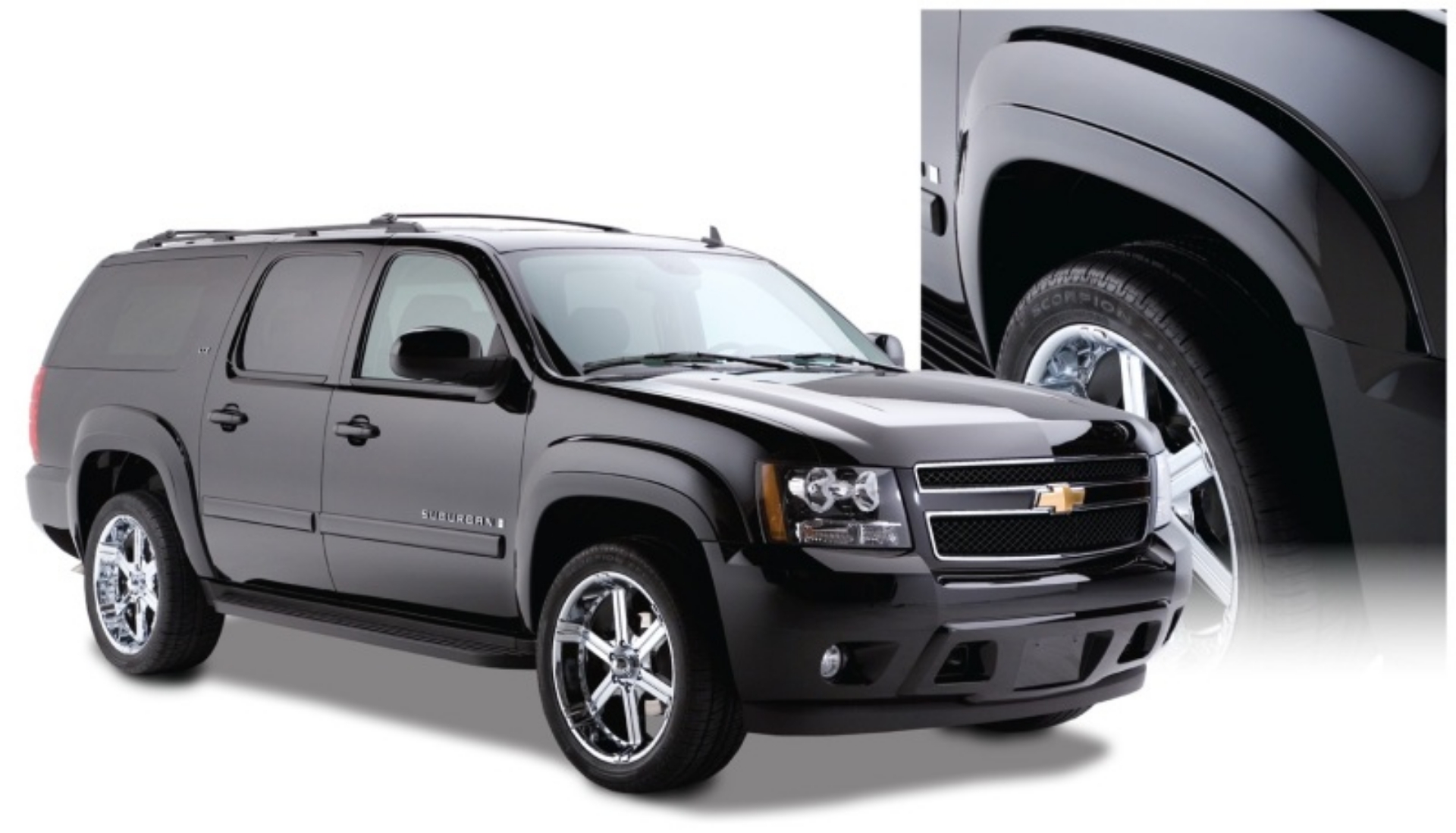Picture of Bushwacker 07-14 Chevy Suburban 1500 OE Style Flares 4pc Does Not Fit LTZ - Black