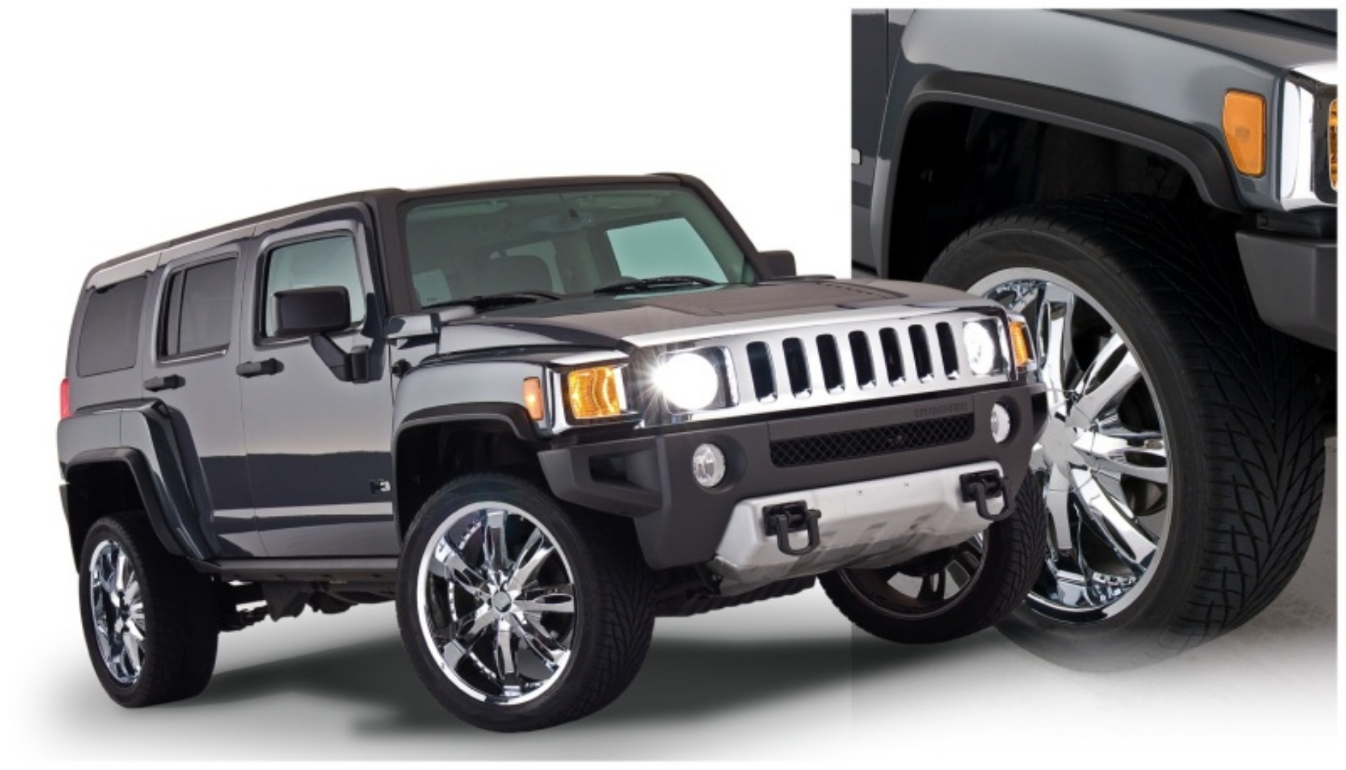 Picture of Bushwacker 06-10 Hummer H3 OE Style Flares 4pc - Black
