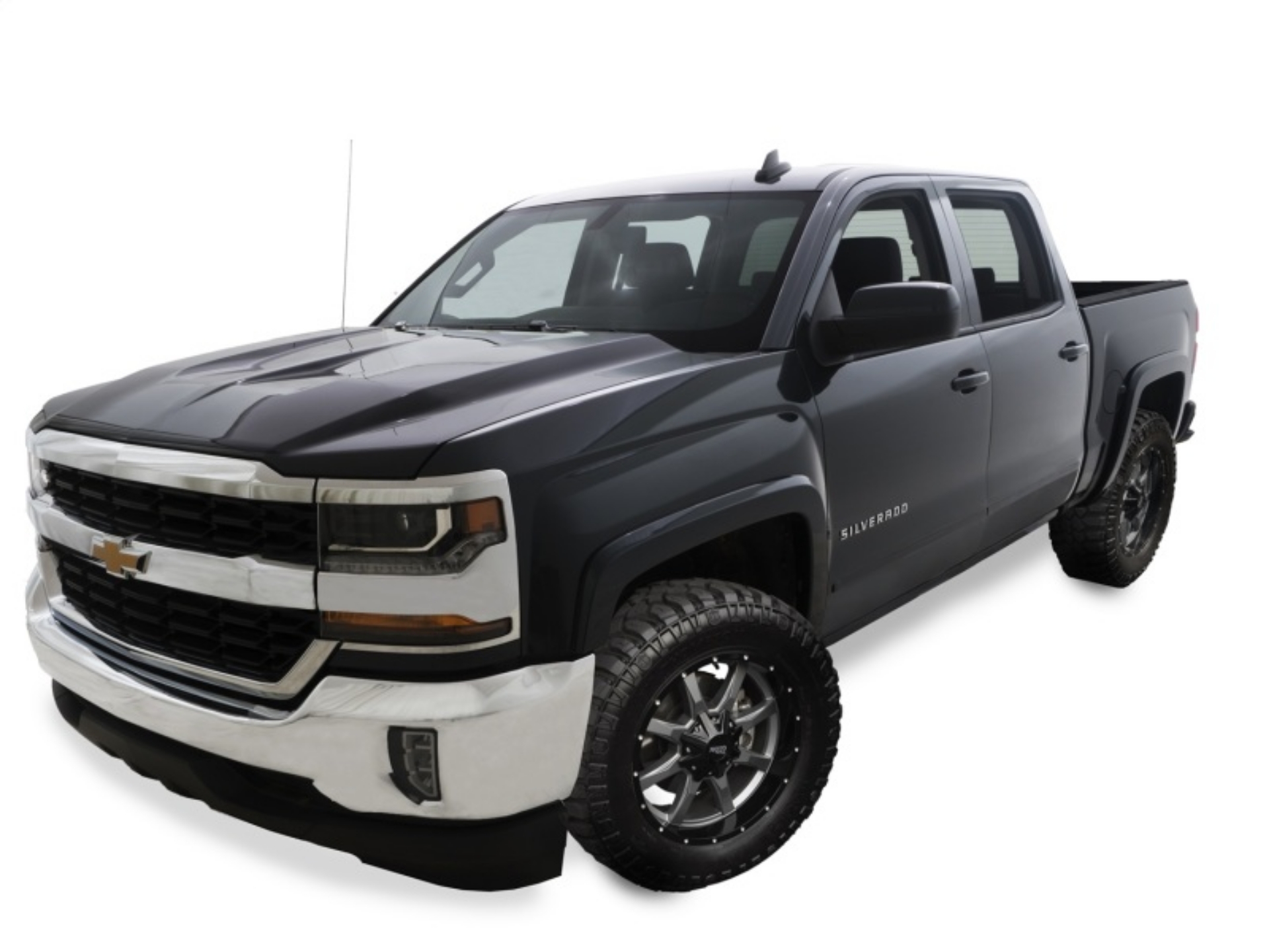 Picture of Bushwacker 16-18 Chevy Silverado 1500 Fleetside OE Style Flares - 4 pc 69-3-78-8-97-8in Bed - Black
