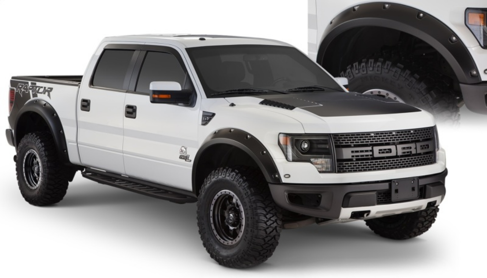 Picture of Bushwacker 10-14 Ford F-150 SVT Raptor Pocket Style Flares 4pc - Black