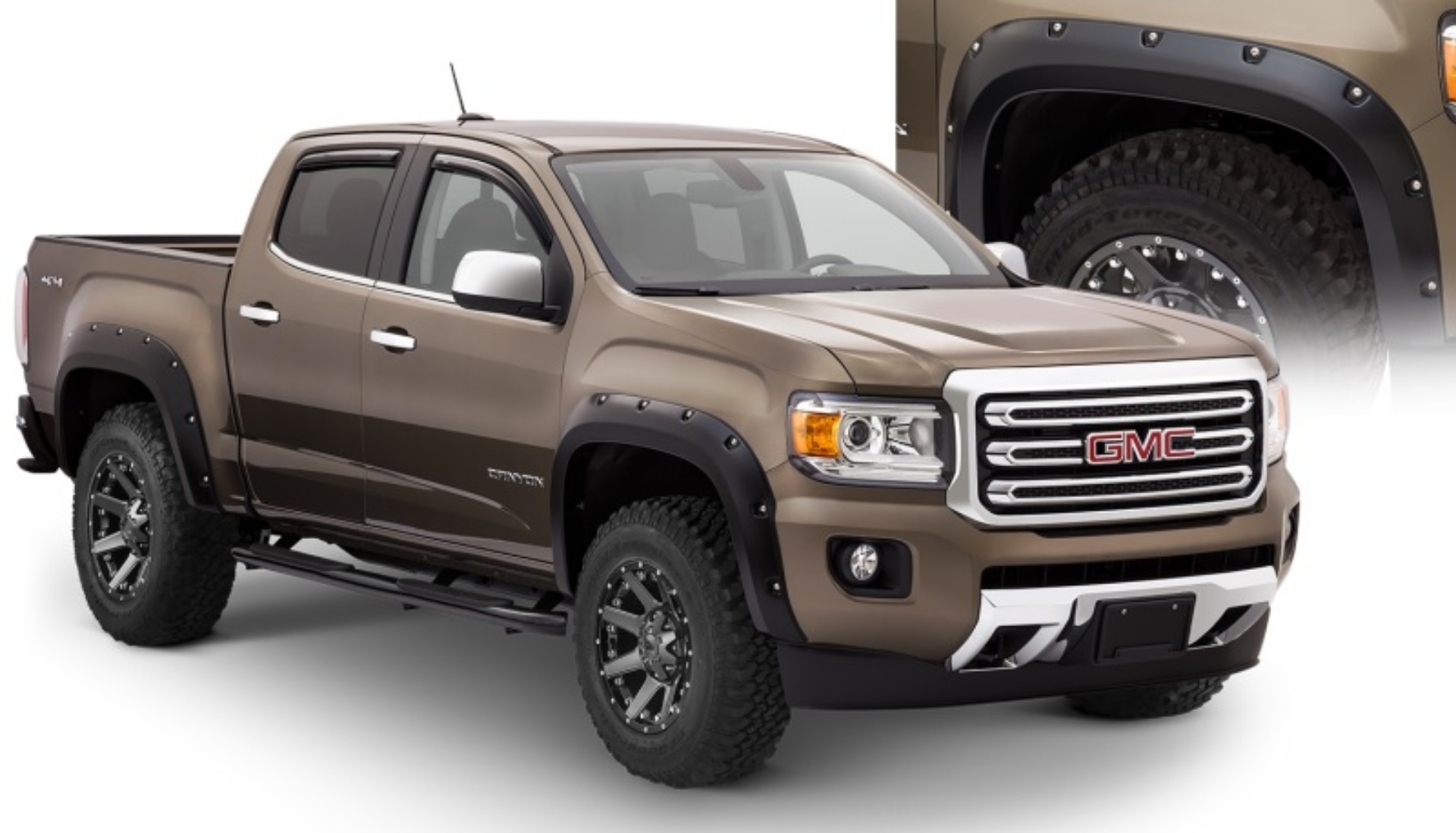 Picture of Bushwacker 15-18 GMC Canyon Pocket Style Flares 4pc 5ft Bed - Black