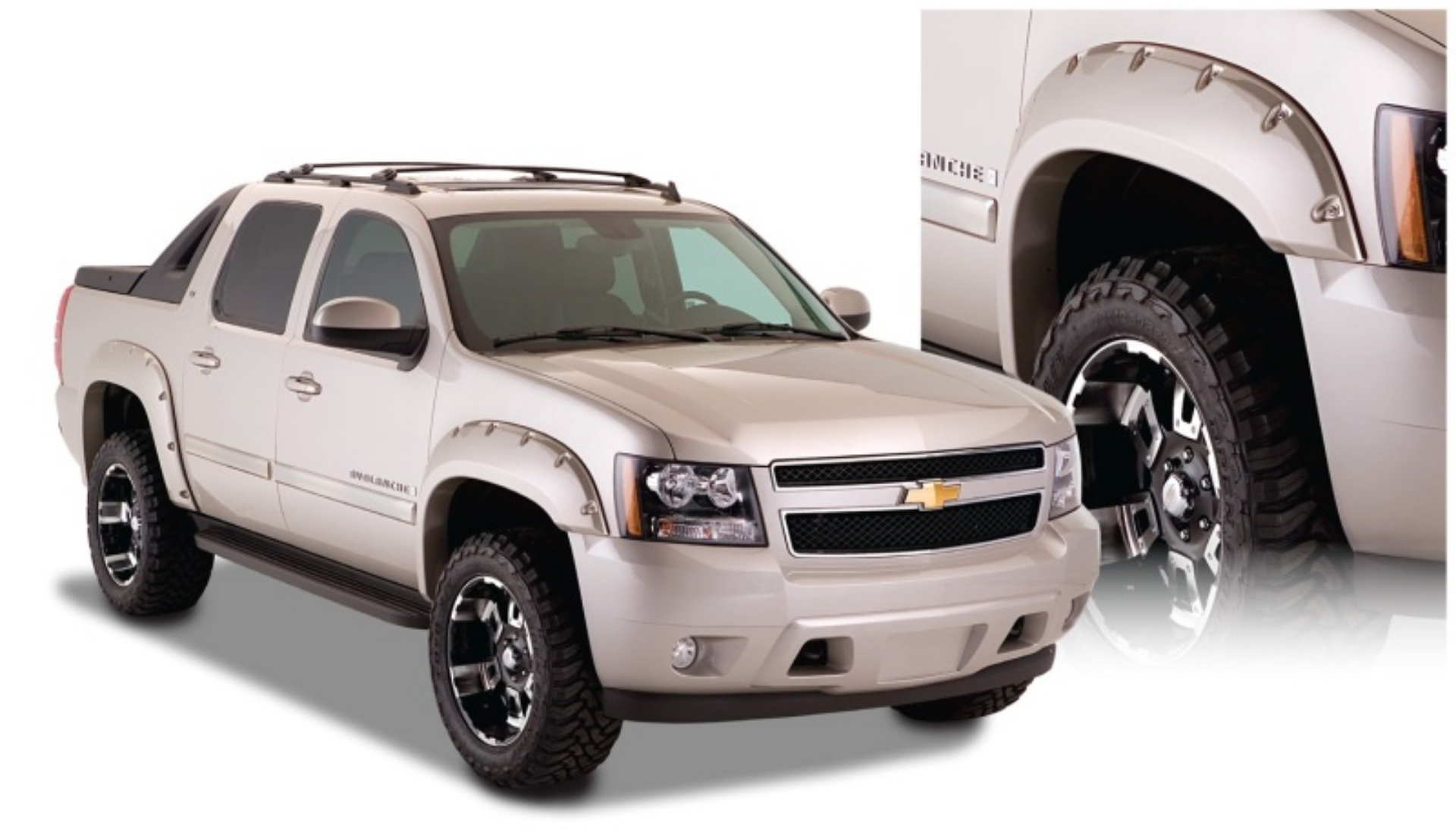 Picture of Bushwacker 07-13 Chevy Avalanche Pocket Style Flares 4pc - Black