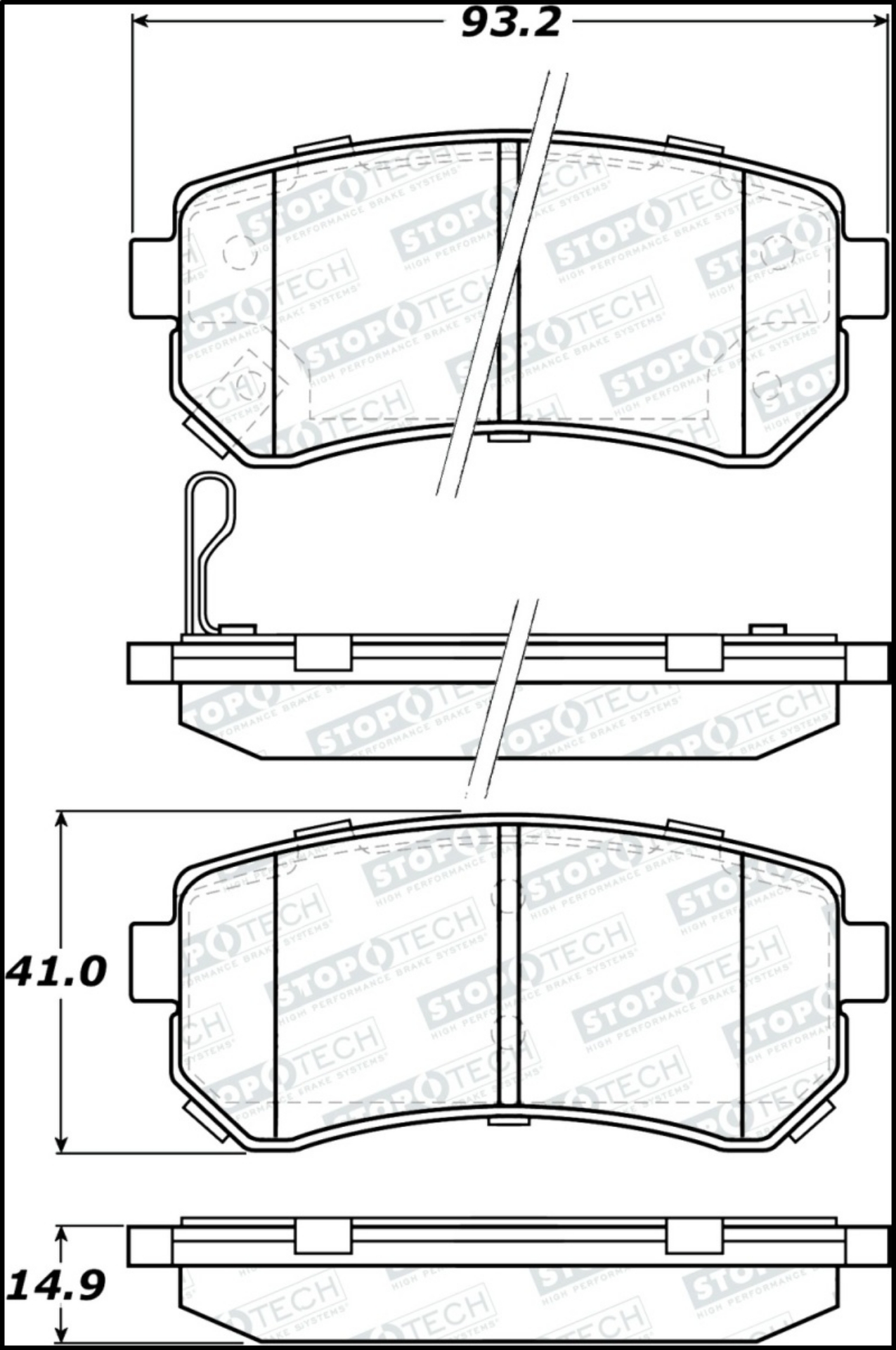 Picture of StopTech 10-13 Kia Forte Koup Street Performance Front Brake Pads