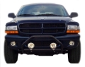 Picture of AVS 97-04 Dodge Dakota Bugflector Deluxe 3pc Medium Profile Hood Shield - Smoke