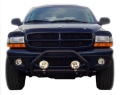 Picture of AVS 97-04 Dodge Dakota Bugflector Deluxe 3pc Medium Profile Hood Shield - Smoke
